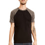 Next Level Mens Fine Jersey Short Sleeve Crewneck T-Shirt - Black/Warm Grey - Closeout