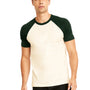 Next Level Mens Fine Jersey Short Sleeve Crewneck T-Shirt - Natural/Forest Green - Closeout