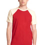 Next Level Mens Fine Jersey Short Sleeve Crewneck T-Shirt - Natural/Red - Closeout