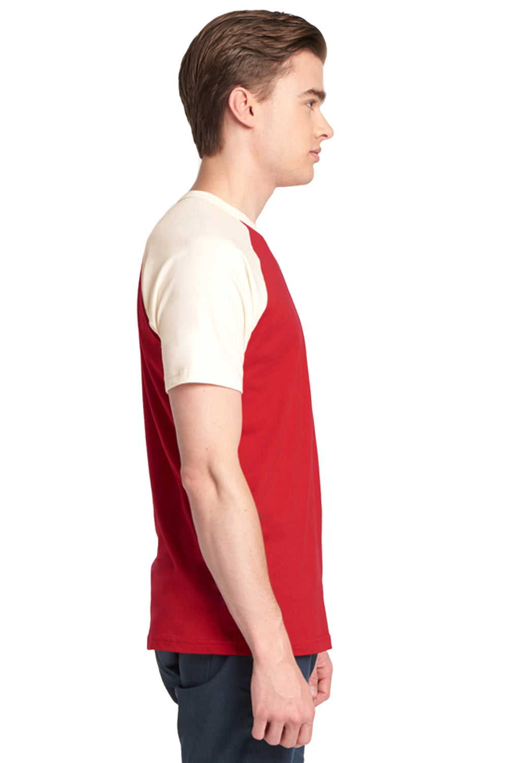 Next Level N3650 Fine Jersey Short Sleeve Crewneck T-Shirt Red/Natural Side