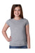 Next Level N3710 Youth Princess Fine Jersey Short Sleeve Crewneck T-Shirt Heather Grey Front
