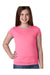 Next Level N3710 Youth Princess Fine Jersey Short Sleeve Crewneck T-Shirt Hot Pink Front