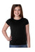 Next Level N3710 Youth Princess Fine Jersey Short Sleeve Crewneck T-Shirt Black Front
