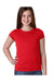 Next Level N3710 Youth Princess Fine Jersey Short Sleeve Crewneck T-Shirt Red Front