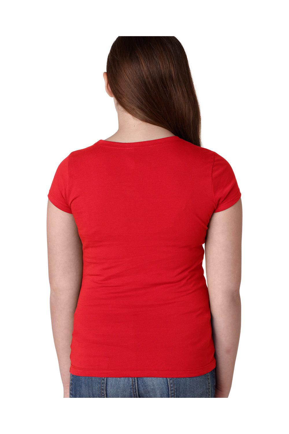Next Level N3710 Youth Princess Fine Jersey Short Sleeve Crewneck T-Shirt Red Back