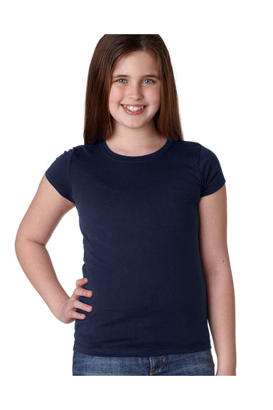 Next Level N3710 Youth Princess Fine Jersey Short Sleeve Crewneck T-Shirt Navy Blue Front