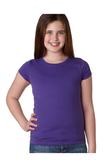 Next Level N3710 Youth Princess Fine Jersey Short Sleeve Crewneck T-Shirt Purple Rush Front