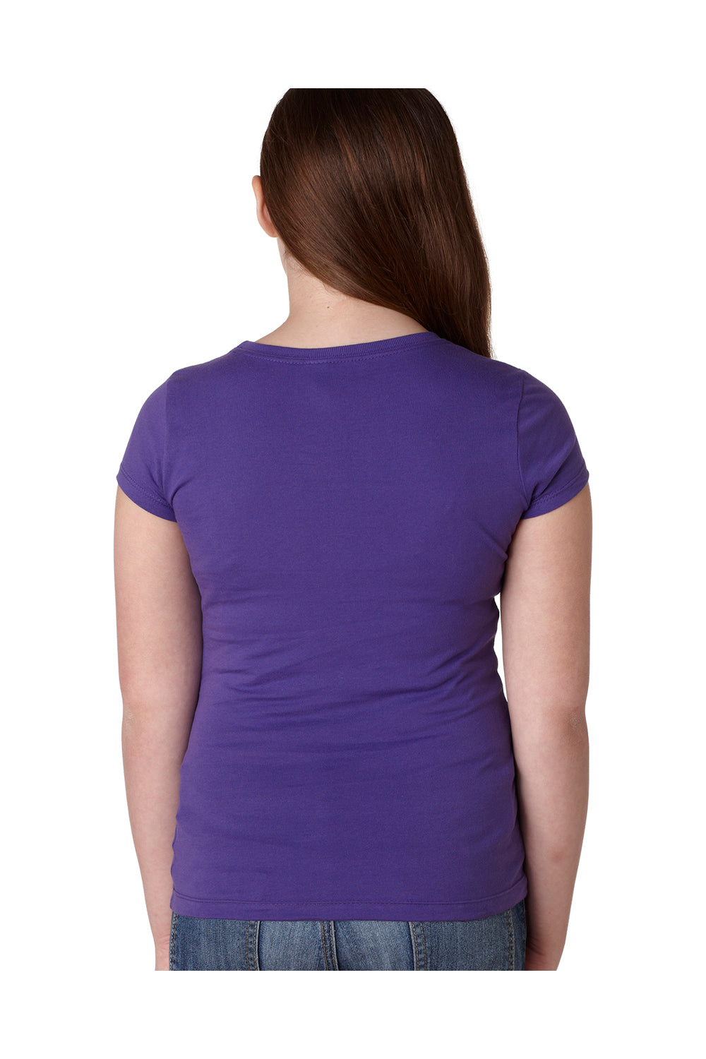 Next Level N3710 Youth Princess Fine Jersey Short Sleeve Crewneck T-Shirt Purple Rush Back