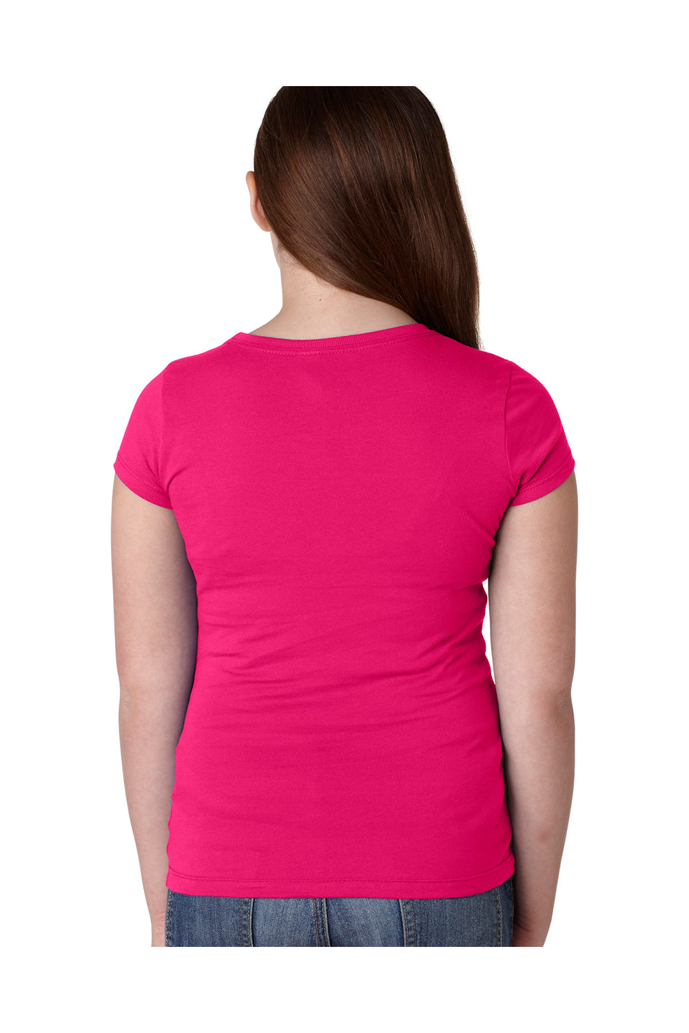 Next Level N3710 Youth Princess Fine Jersey Short Sleeve Crewneck T-Shirt Raspberry Pink Back