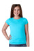 Next Level N3710 Youth Princess Fine Jersey Short Sleeve Crewneck T-Shirt Tahiti Blue Front