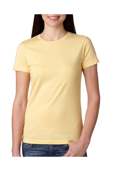 Next Level N3900 Womens Boyfriend Fine Jersey Short Sleeve Crewneck T-Shirt Yellow Front