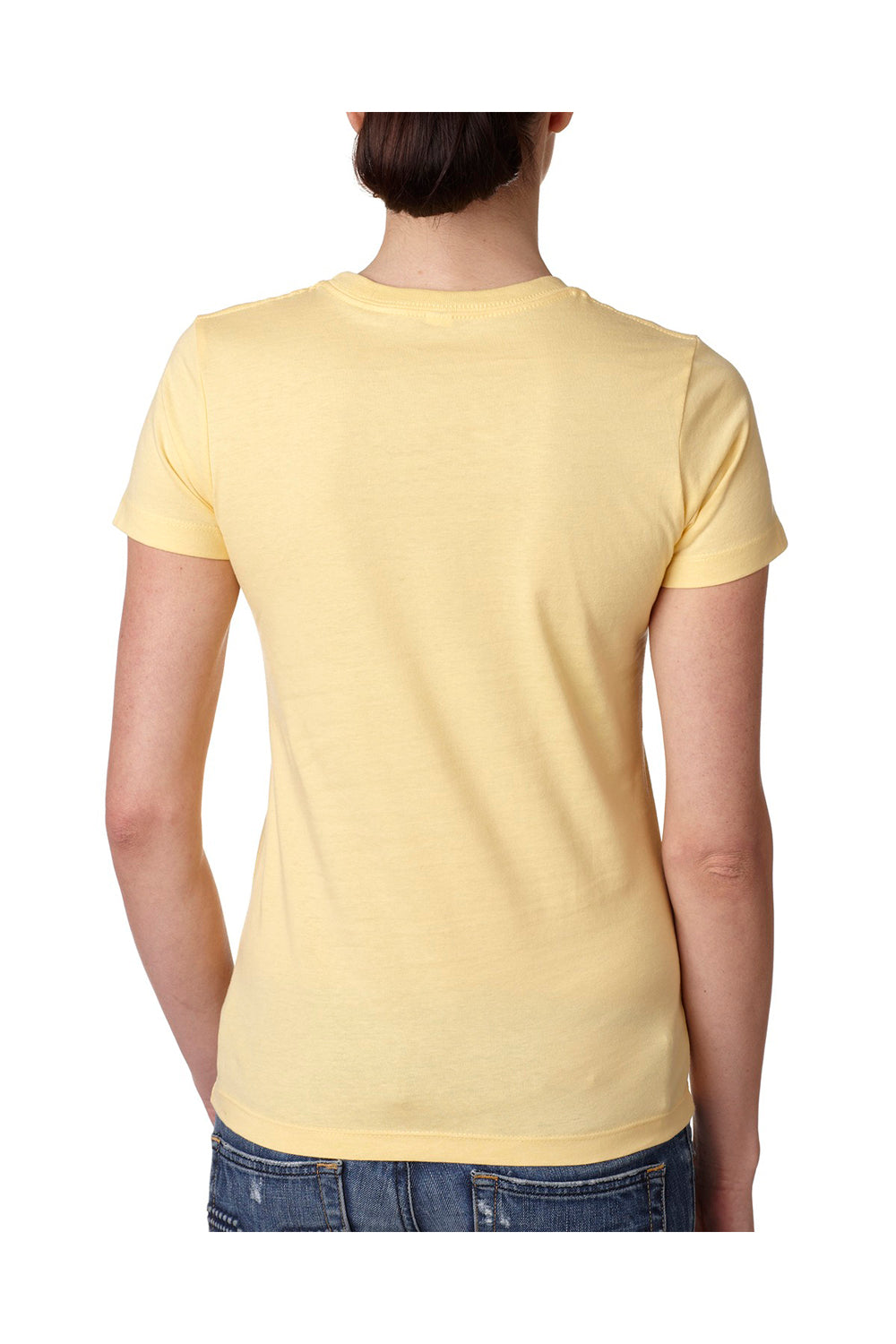 Next Level N3900 Womens Boyfriend Fine Jersey Short Sleeve Crewneck T-Shirt Yellow Back
