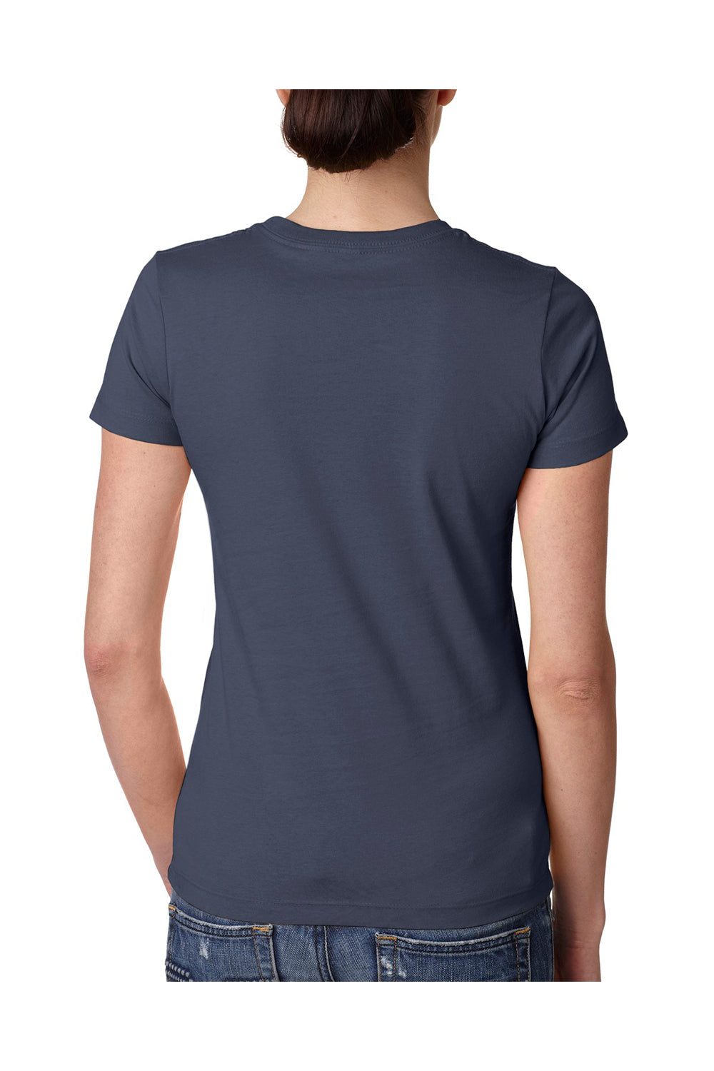 Next Level N3900 Womens Boyfriend Fine Jersey Short Sleeve Crewneck T-Shirt Indigo Blue Back