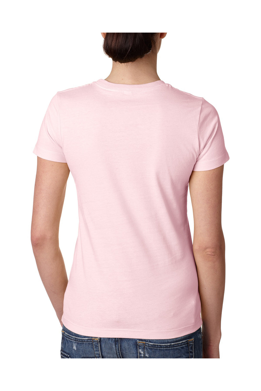 Next Level N3900 Womens Boyfriend Fine Jersey Short Sleeve Crewneck T-Shirt Light Pink Back