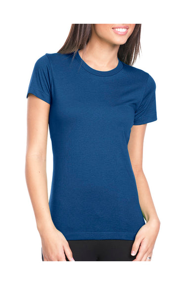 Next Level N3900 Womens Boyfriend Fine Jersey Short Sleeve Crewneck T-Shirt Cool Blue Front
