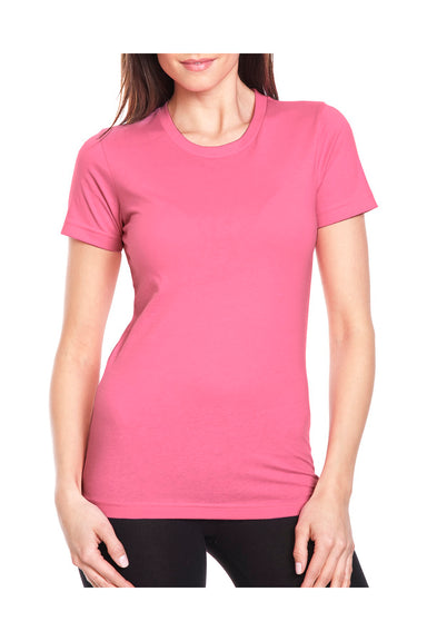 Next Level N3900 Womens Boyfriend Fine Jersey Short Sleeve Crewneck T-Shirt Hot Pink Front
