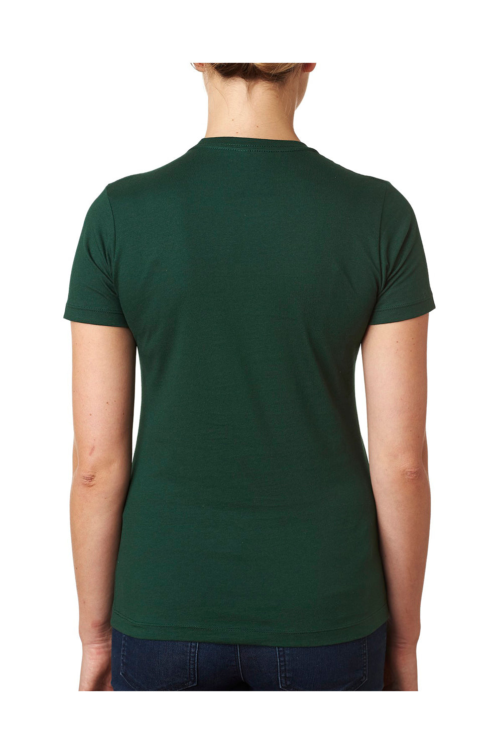Next Level N3900 Womens Boyfriend Fine Jersey Short Sleeve Crewneck T-Shirt Forest Green Back