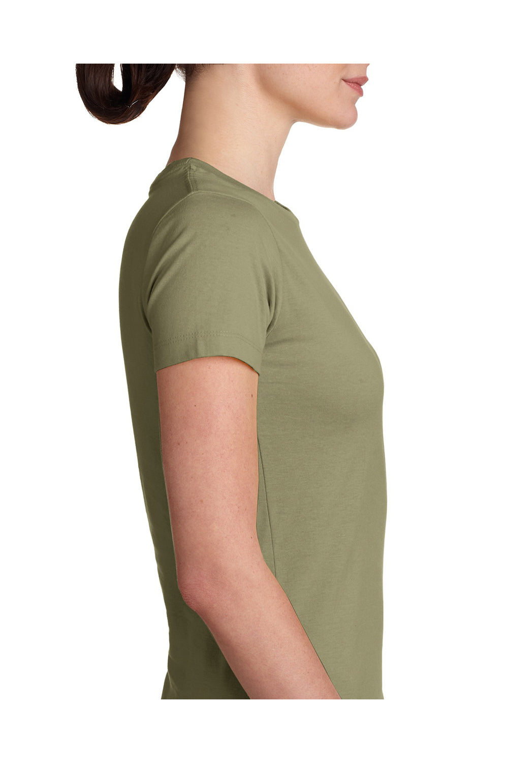 Next Level N3900 Womens Boyfriend Fine Jersey Short Sleeve Crewneck T-Shirt Light Olive Green Side