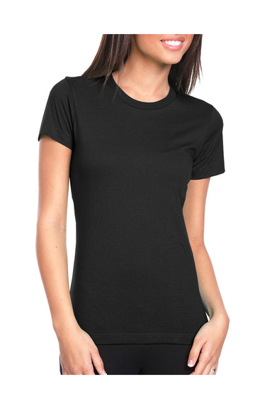 Next Level N3900 Womens Boyfriend Fine Jersey Short Sleeve Crewneck T-Shirt Black Front