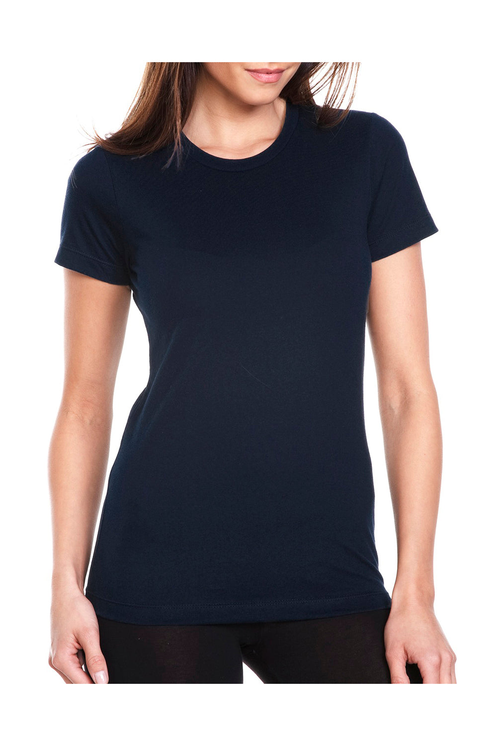 Next Level N3900 Womens Boyfriend Fine Jersey Short Sleeve Crewneck T-Shirt Navy Blue Front