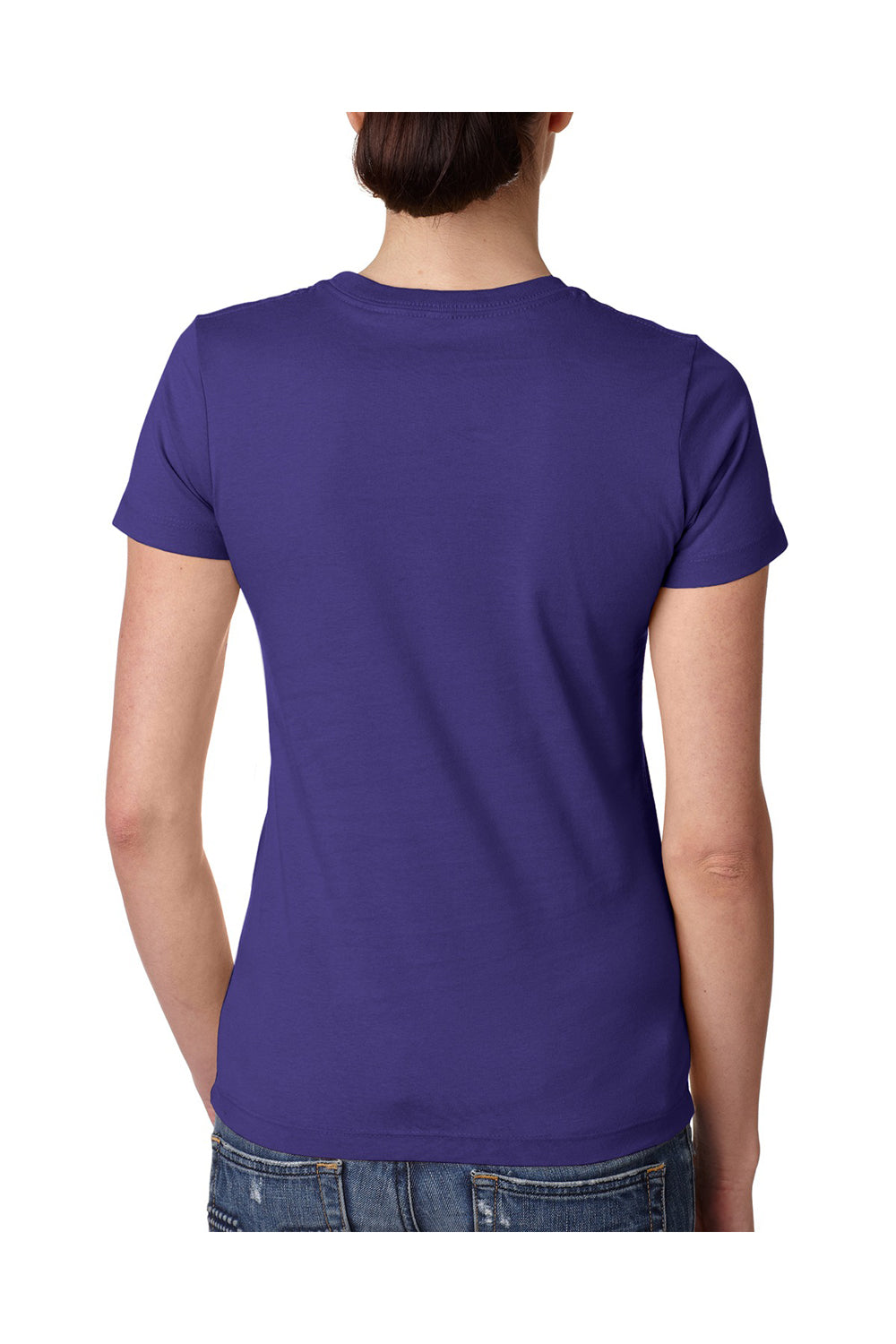 Next Level N3900 Womens Boyfriend Fine Jersey Short Sleeve Crewneck T-Shirt Purple Rush Back