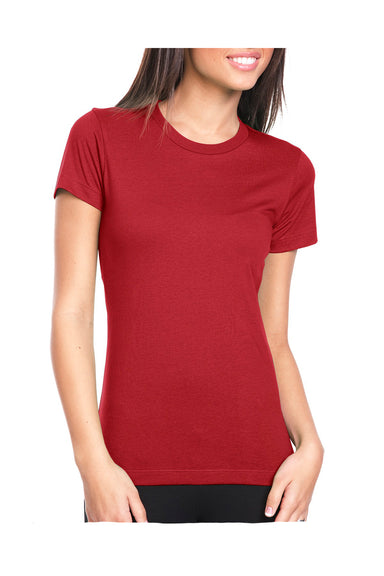 Next Level N3900 Womens Boyfriend Fine Jersey Short Sleeve Crewneck T-Shirt Scarlet Red Front