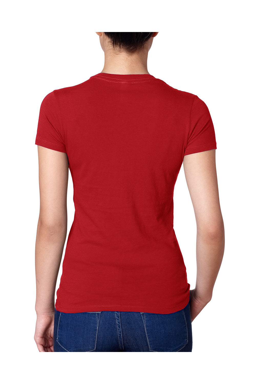 Next Level N3900 Womens Boyfriend Fine Jersey Short Sleeve Crewneck T-Shirt Scarlet Red Back