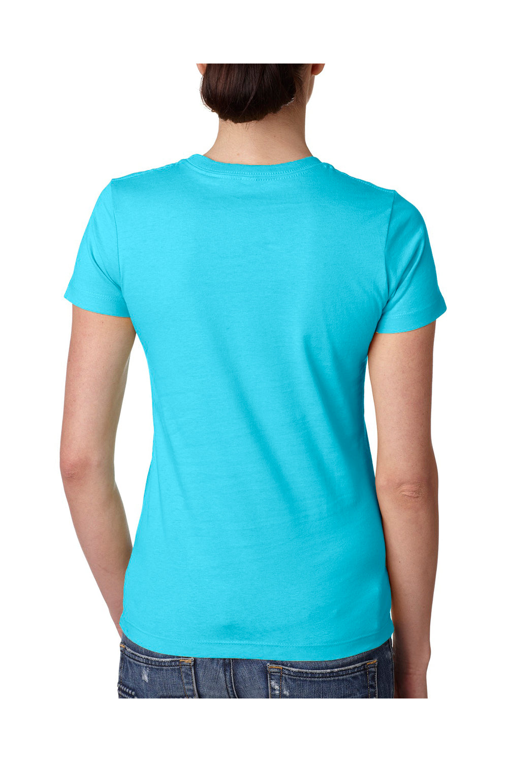 Next Level N3900 Womens Boyfriend Fine Jersey Short Sleeve Crewneck T-Shirt Tahiti Blue Back