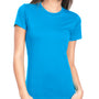Next Level Womens Boyfriend Fine Jersey Short Sleeve Crewneck T-Shirt - Turquoise Blue
