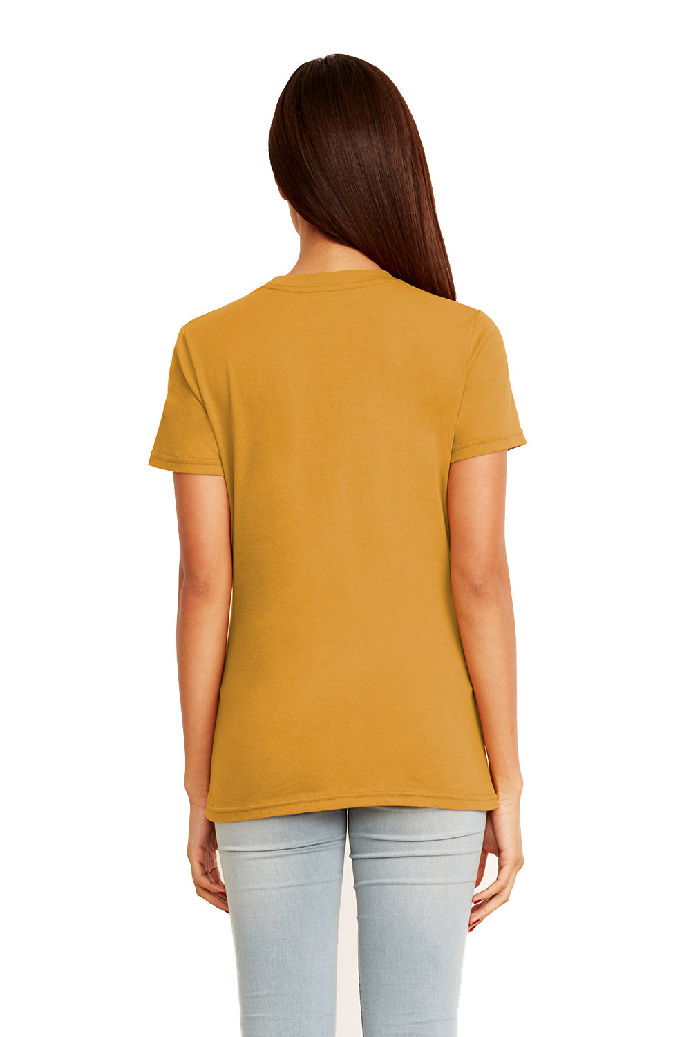 Next Level N3900 Womens Boyfriend Fine Jersey Short Sleeve Crewneck T-Shirt Antique Gold Back