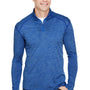 A4 Mens Tonal Space Dye Performance Moisture Wicking 1/4 Zip Sweatshirt - Royal Blue