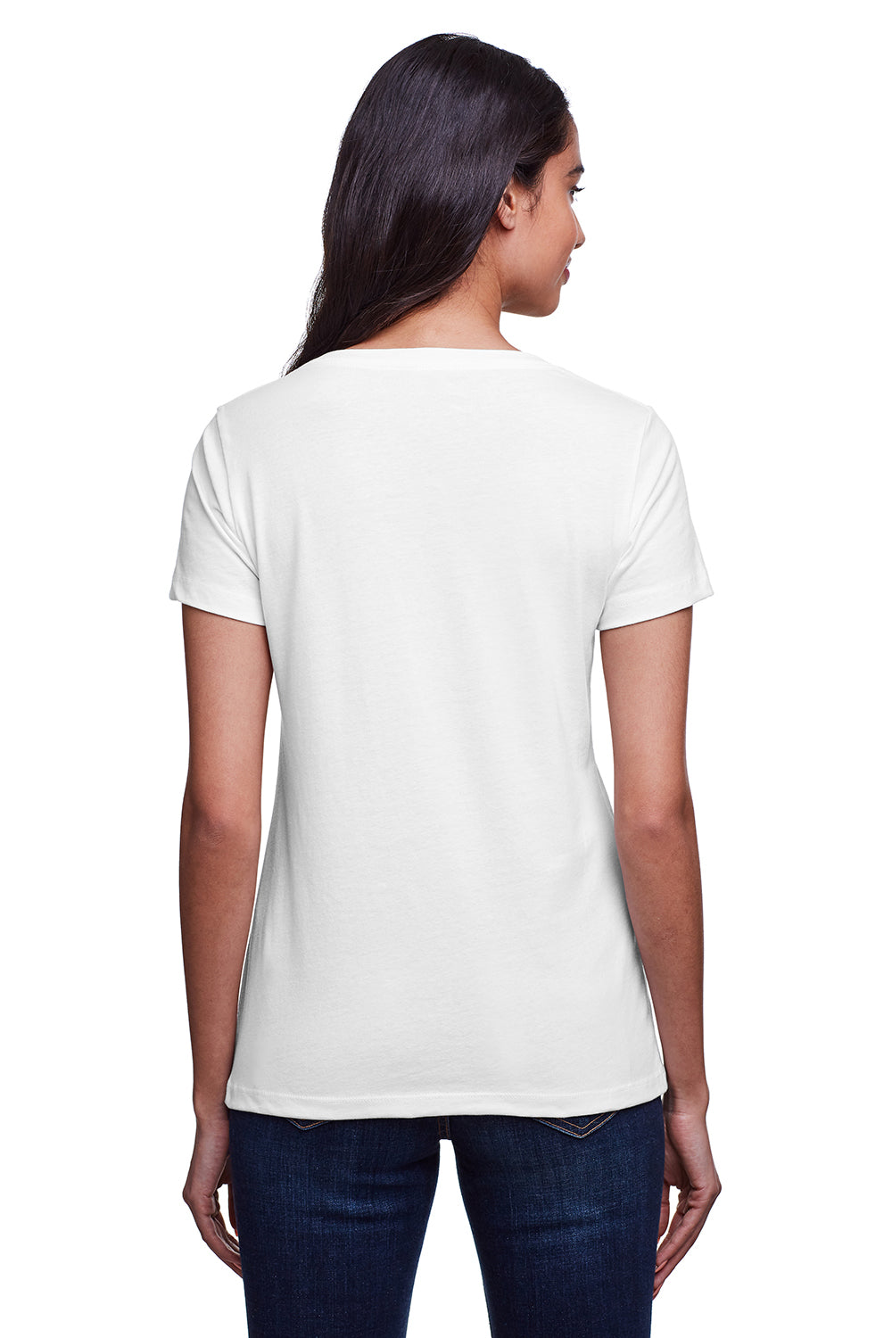 Next Level N4240 Womens Eco Performance Moisture Wicking Short Sleeve V-Neck T-Shirt White Back