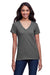 Next Level N4240 Womens Eco Performance Moisture Wicking Short Sleeve V-Neck T-Shirt Heavy Metal Grey Front