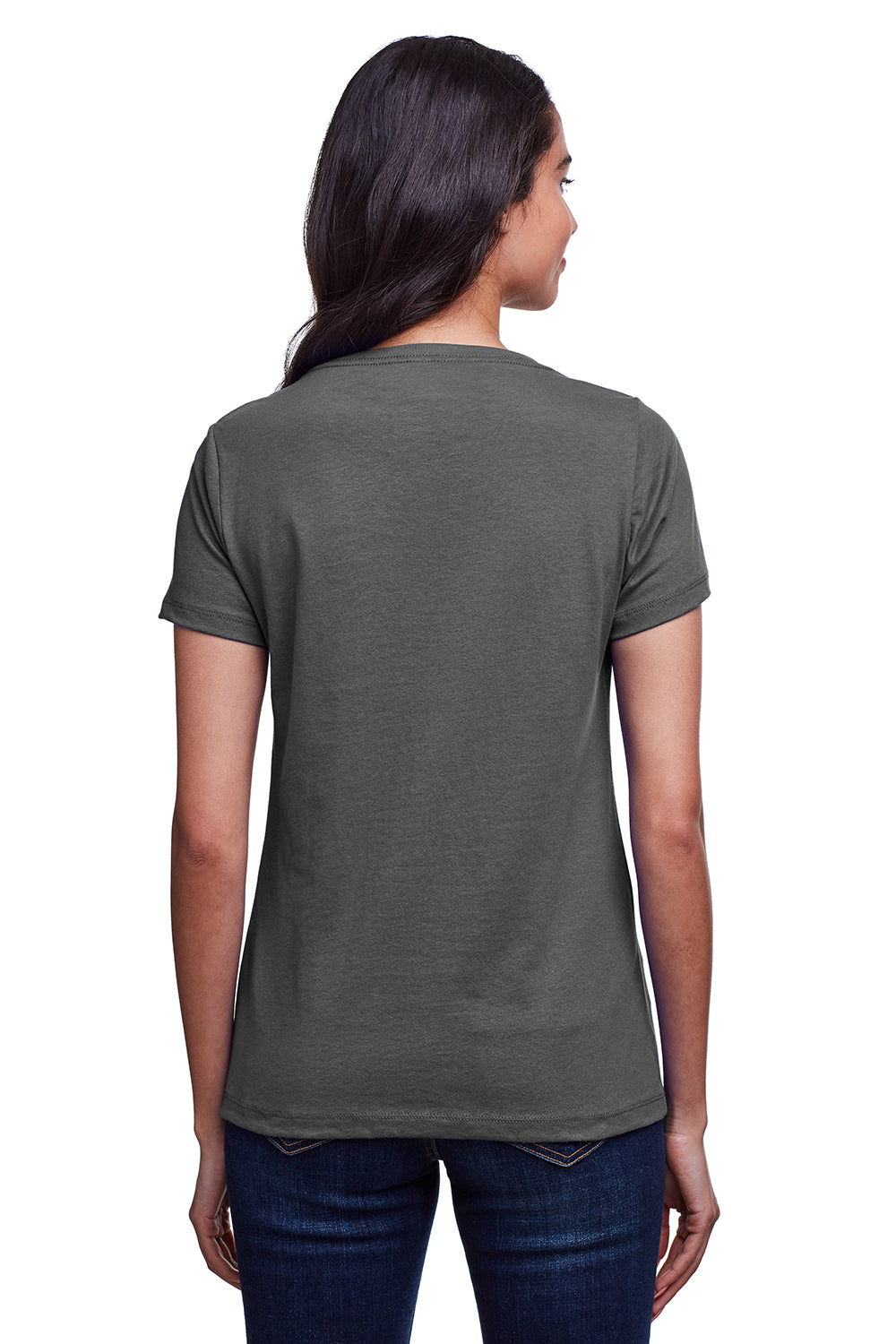 Next Level N4240 Womens Eco Performance Moisture Wicking Short Sleeve V-Neck T-Shirt Heavy Metal Grey Back