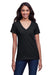 Next Level N4240 Womens Eco Performance Moisture Wicking Short Sleeve V-Neck T-Shirt Black Front