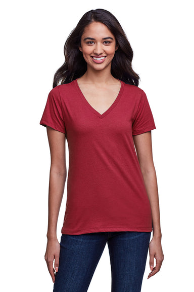 Next Level N4240 Womens Eco Performance Moisture Wicking Short Sleeve V-Neck T-Shirt Cardinal Red Front