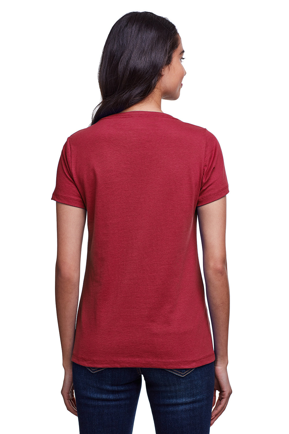 Next Level N4240 Womens Eco Performance Moisture Wicking Short Sleeve V-Neck T-Shirt Cardinal Red Back