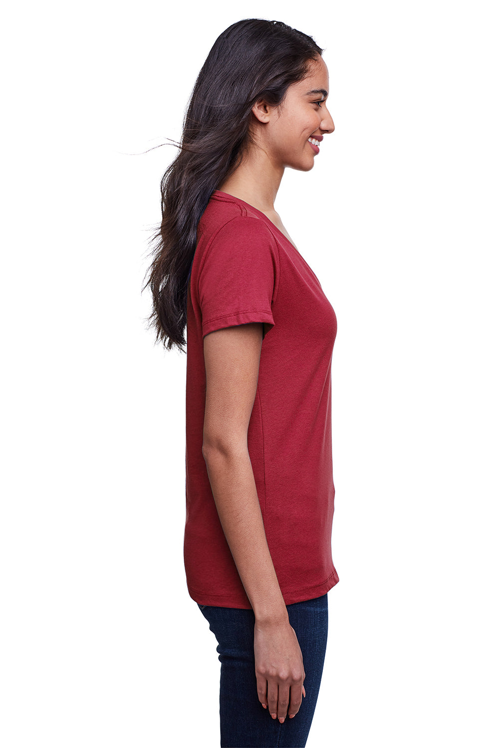 Next Level N4240 Womens Eco Performance Moisture Wicking Short Sleeve V-Neck T-Shirt Cardinal Red Side