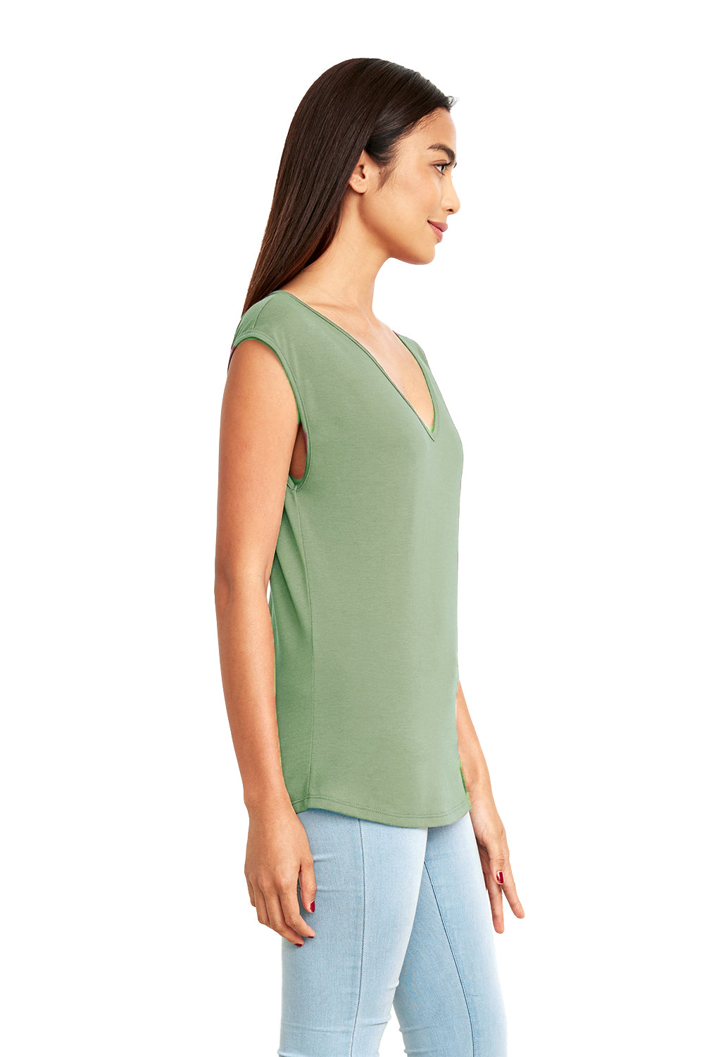Next Level N5040 Womens Festival Tank Top Stonewashed Green Side