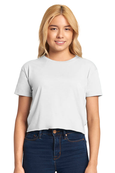 Next Level N5080 Womens Festival Cali Crop Short Sleeve Crewneck T-Shirt White Front