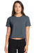 Next Level N5080 Womens Festival Cali Crop Short Sleeve Crewneck T-Shirt Antique Denim Blue Front