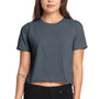 Next Level Womens Festival Cali Crop Short Sleeve Crewneck T-Shirt - Antique Denim Blue