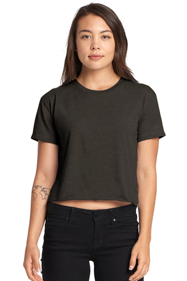 Next Level N5080 Womens Festival Cali Crop Short Sleeve Crewneck T-Shirt Charcoal Grey Front