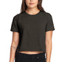 Next Level Womens Festival Cali Crop Short Sleeve Crewneck T-Shirt - Charcoal Grey
