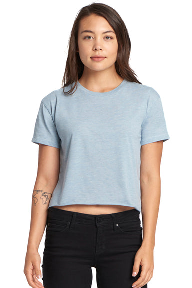 Next Level N5080 Womens Festival Cali Crop Short Sleeve Crewneck T-Shirt Stonewashed Blue Front