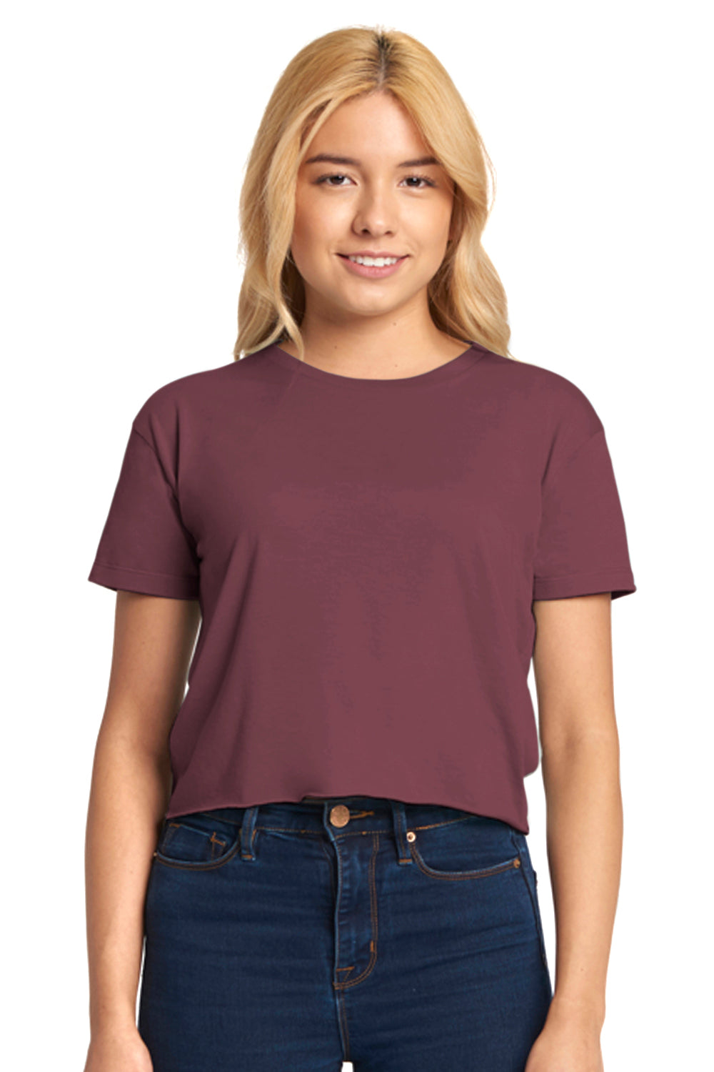 Next Level N5080 Womens Festival Cali Crop Short Sleeve Crewneck T-Shirt Shiraz Purple Front