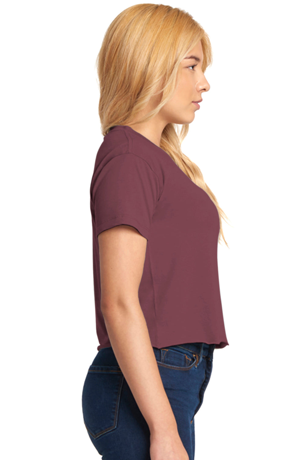Next Level N5080 Womens Festival Cali Crop Short Sleeve Crewneck T-Shirt Shiraz Purple Side