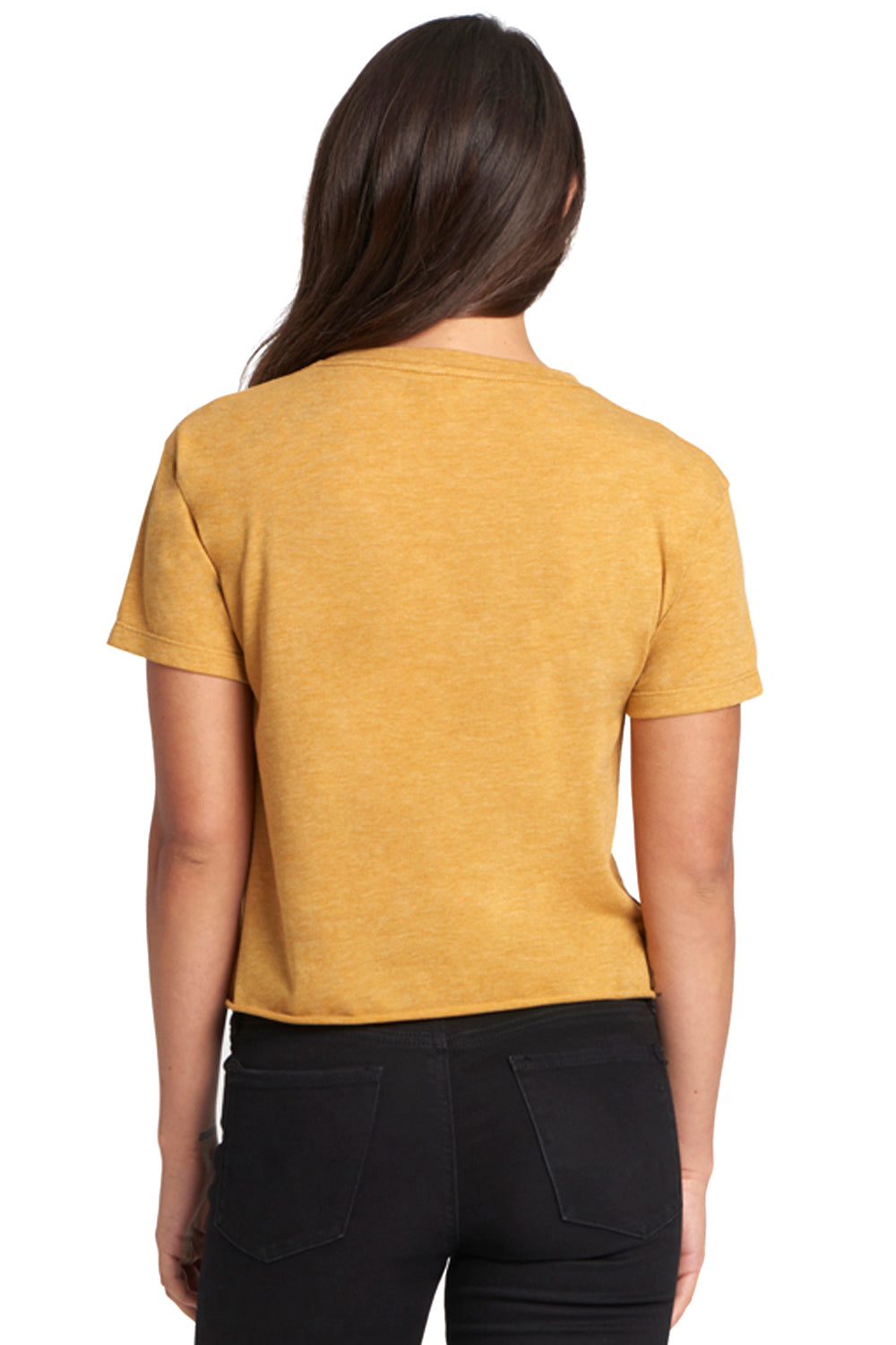 Next Level N5080 Womens Festival Cali Crop Short Sleeve Crewneck T-Shirt Antique Gold Back