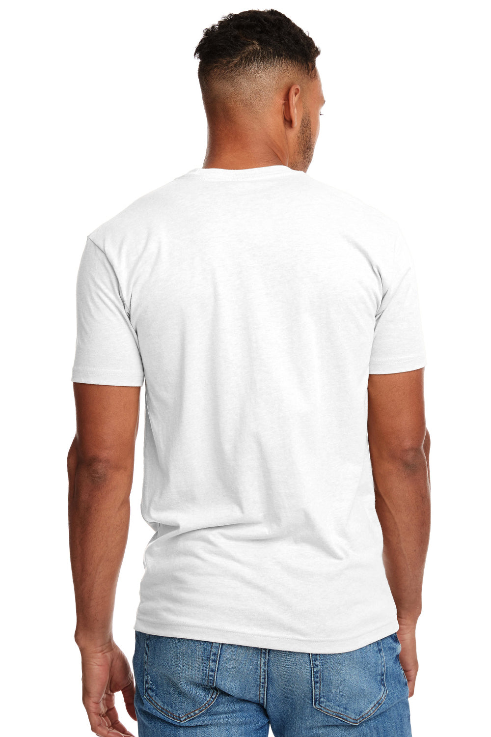 Next Level N6210 Mens CVC Jersey Short Sleeve Crewneck T-Shirt White Back