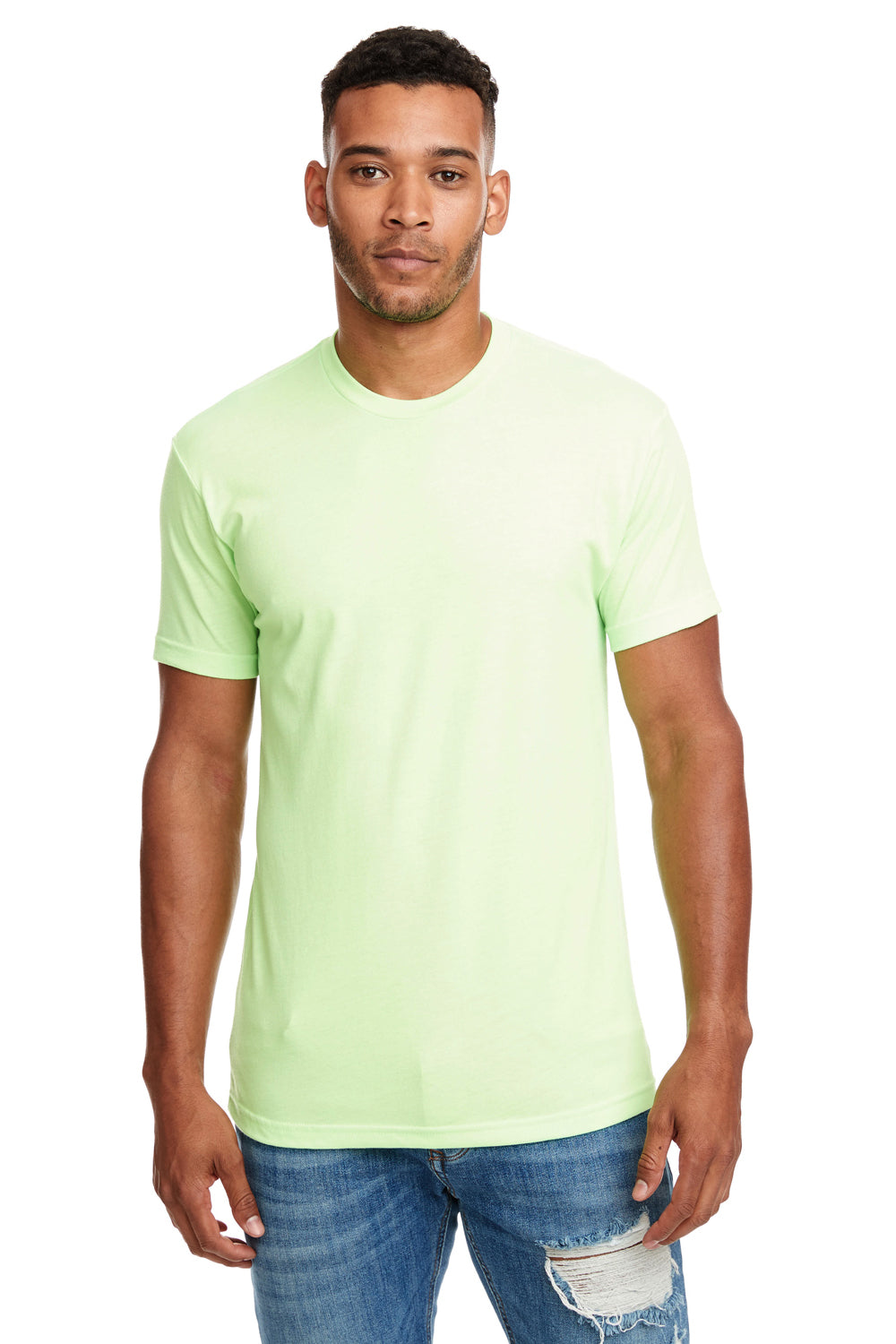 Next Level N6210 Mens CVC Jersey Short Sleeve Crewneck T-Shirt Apple Green Front